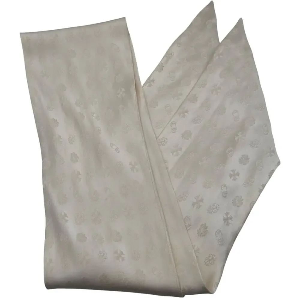 Chrome Hearts Cream Silk Monogram Scarf – 5.5
